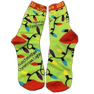 Mardi Gras Throw - 2025 Krewe of Bacchus Sock - Natchitoches Christmas Lights